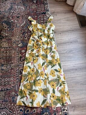 l*space Yellow Floral Maxi Dress with Tie Waist